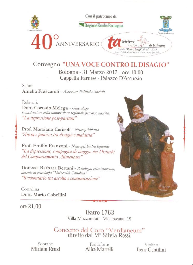 Convegno "Una voce contro il Disagio" 2012, 40° anniversario di telefono Amico